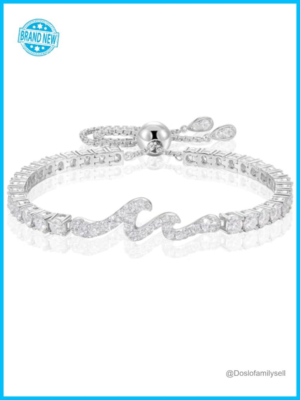 Moissanite Tennis Bracelet 925 Sterling Silver Adjustable Wave 2/3/4MM